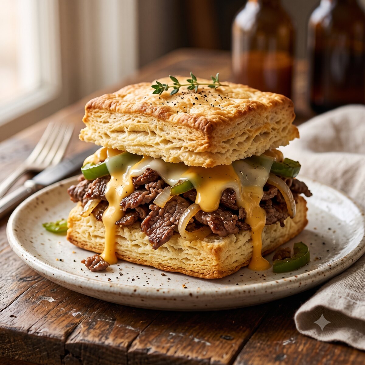 Philly Cheesesteak Biscuit