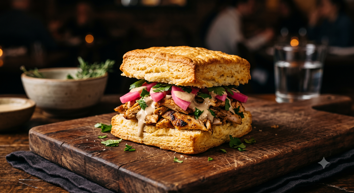 Smothered BBQ Chicken Biscuit